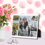 Modern White Text Overlay Sisters Photo Collage Plaque<br><div class="desc">Heartfelt gift for your sister or sisters, upload photos of your favourite memories and celebrate the one person who has always been by your side. Keep the good memories close by, as a reminder of the amazing people in our lives. There is no better gift than family photo to memorialise...</div>