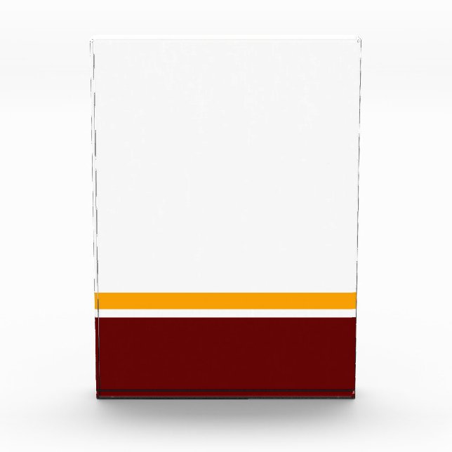 Modern White Top Yellow Deep Red Racing Stripes  Photo Block (Front)