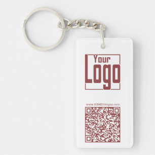 Modern White & Topaz Logo QR Code  Key Ring