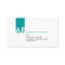 Modern White Turquoise Monogram Business Card