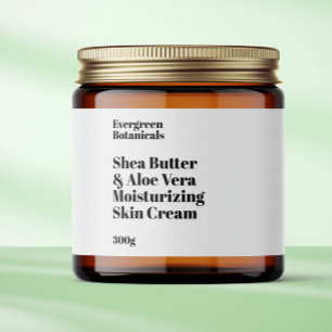 Modern white waterproof cosmetics jar label