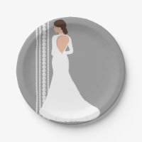 Modern White Wedding Dress & Pearls Bridal Shower