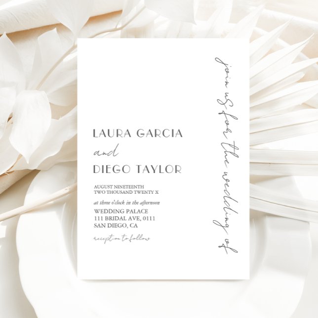 Modern White Wedding Invitation (Creator Uploaded)