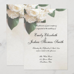 Modern White Wedding Invitations Customisable