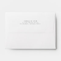 Modern White Wedding Return Address