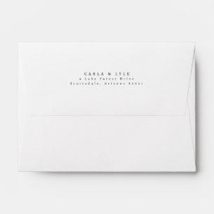Modern White Wedding Return Address Envelope
