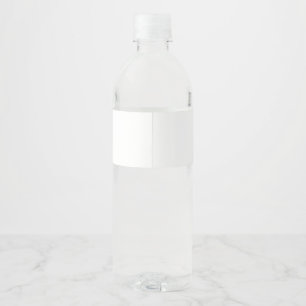 Modern White Wedding Script Monogram Water Bottle Label