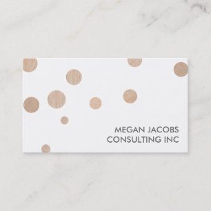 Modern White with Faux Brushed Gold Dots Business Card
