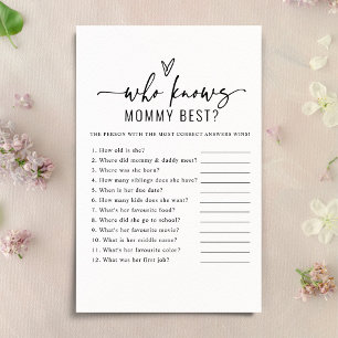 Modern Who Knows Mummy Best Baby Shower Game