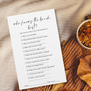 Modern Who Knows the Bride Best Bridal Shower Game