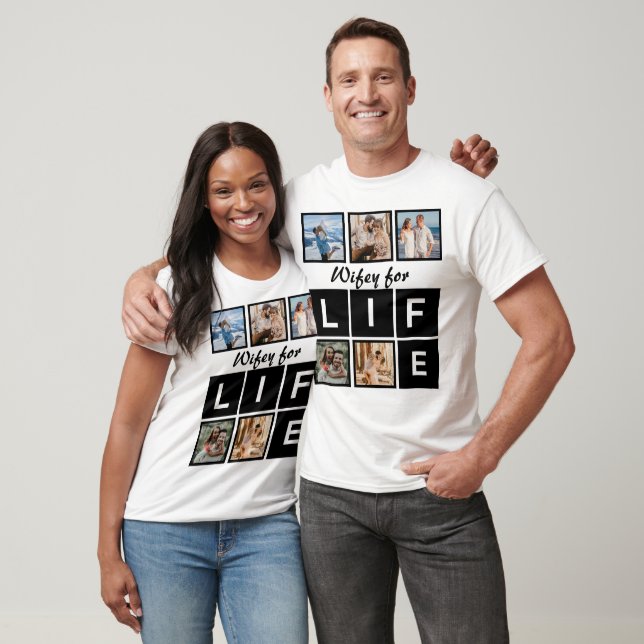 Modern Wifey for Life 5 Photo Collage T-Shirt (Unisex)