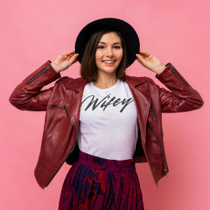 Modern Wifey Simple black and white script  T-Shirt