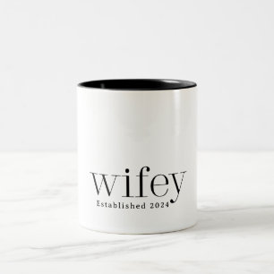 Modern Wifey Wife Two-Tone Coffee Mug