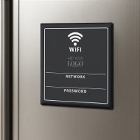 Modern WiFi Network Name & Password QR Code Black