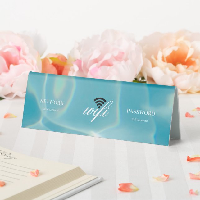 Modern Wifi Network Table Tent Sign (In SItu (Wedding))