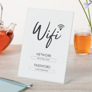 Modern Wifi Password Network  Pedestal Sign