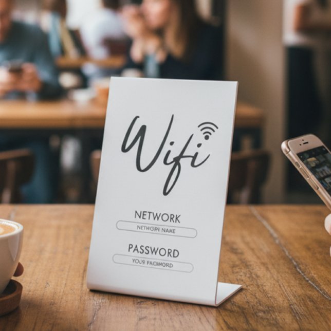 Modern Wifi Password Network  Pedestal Sign (Creator Uploaded)