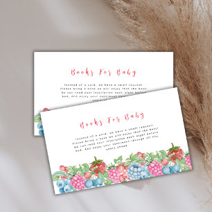 Modern Wild Berry Sweet Books For Baby Shower Enclosure Card