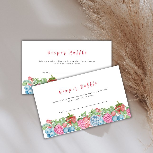 Modern Wild Berry Sweet Diaper Raffle Baby Shower Enclosure Card (Modern Wild Berry Sweet Diaper Raffle Baby Shower Enclosure Card)