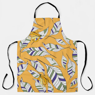 Modern wild flowers print. Floral exotic decoratio Apron