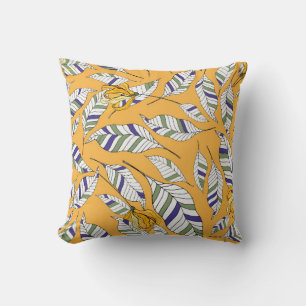 Modern wild flowers print. Floral exotic decoratio Cushion