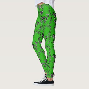 Modern wild green zebra leggings