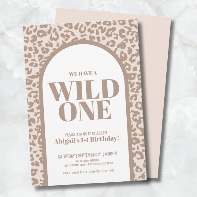 Modern Wild One 1st Birthday Party Invitation (Modern Wild One 1st Birthday Party Invitation)