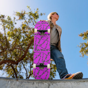 Modern wild purple zebra skateboard