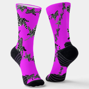 Modern wild purple zebra socks