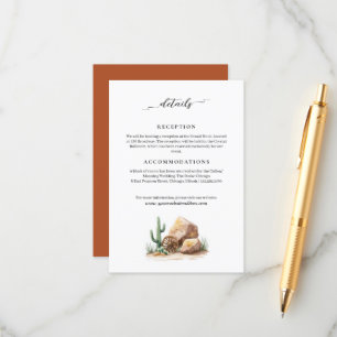 Modern Wild West  Desert Wedding Information  Enclosure Card