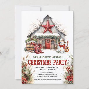 Modern wild west winter barn cowboy boots invitation