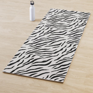 Modern Wild White Tiger Pattern Yoga Mat