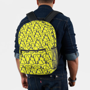 Modern wild yellow zebra printed backpack
