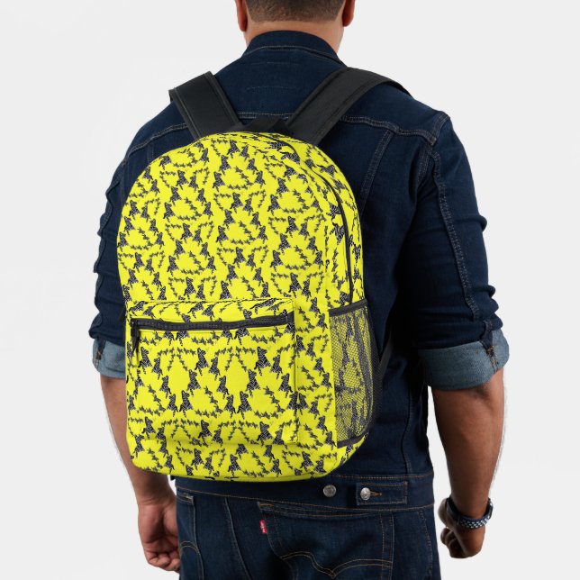 Modern wild yellow zebra printed backpack (Insitu (Model))