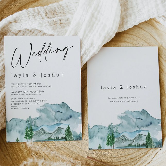 Modern Wilderness Minimalist Wedding  Invitation (Creator Uploaded)