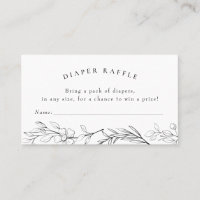 Modern Wildflower Baby Shower Diaper Raffle Ticket