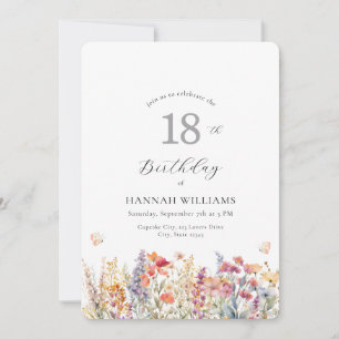 Modern, Wildflower, Baby Shower Invitation