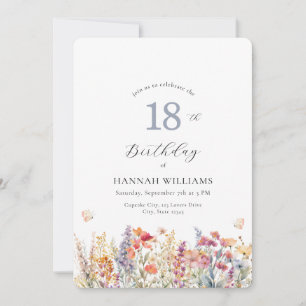 Modern, Wildflower, Baby Shower Invitation