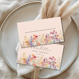 Modern Wildflower Baby Shower Place Card