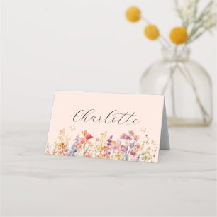 Modern Wildflower Baby Shower Place Card