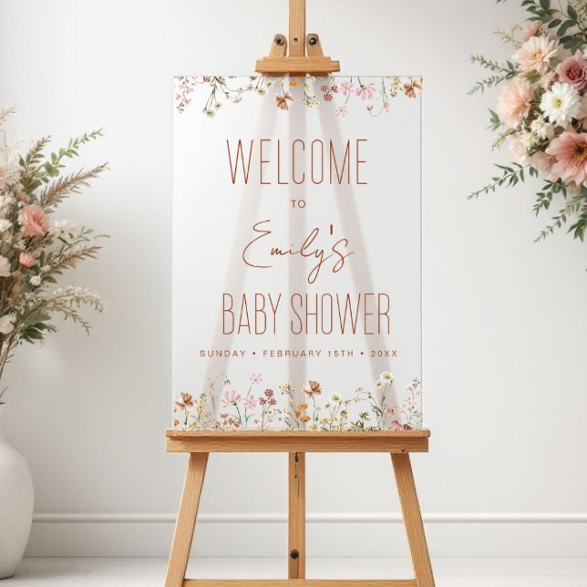 Modern Wildflower Baby Shower Welcome Sign (Creator Uploaded)