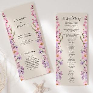 Modern Wildflower Beige Wedding Flat Program
