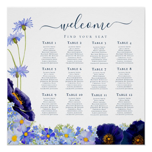 Modern Wildflower Boho Seating Chart (Front)