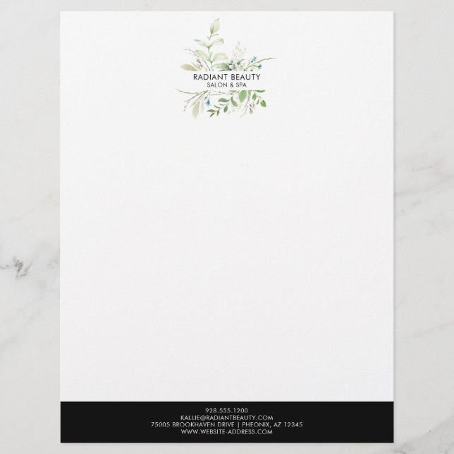 Modern Wildflower Botanical Business Custom Letterhead (Front)
