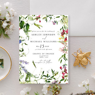 Modern Wildflower Botanical Floral Wedding Invitation