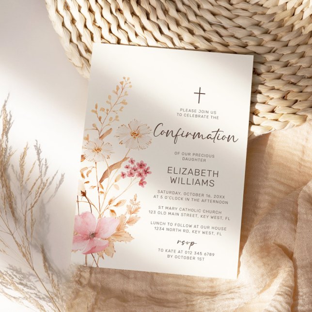 Modern Wildflower | Botanical Garden Confirmation Invitation (Creator Uploaded)