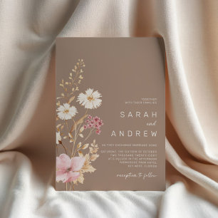 Modern Wildflower   Botanical Garden Wedding Invitation