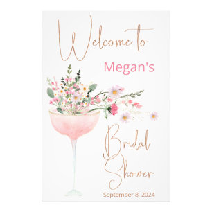 Modern Wildflower Bridal Shower Welcome Sign