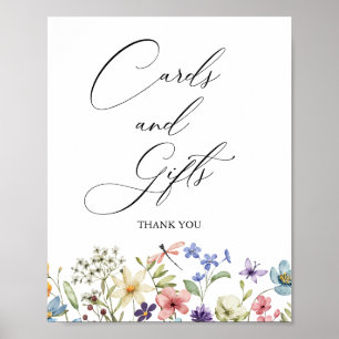 Modern Wildflower Floral Bridal  Cards & Gifts Poster