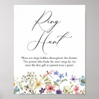 Modern Wildflower Floral Ring Hunt Bridal Shower